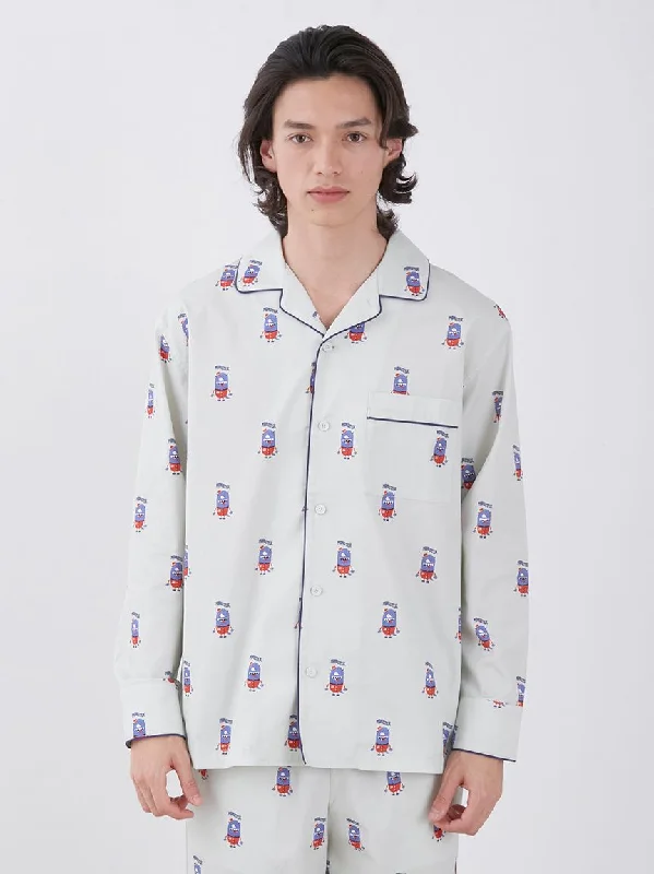 Boyfriend shirt KAZUSA MATSUYAMA Monster Pattern Long Sleeve Sleep Shirt