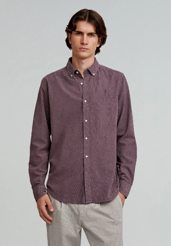 Cold-shoulder shirt CORDUROY SHIRT WITH BUTTON-DOWN COLLAR