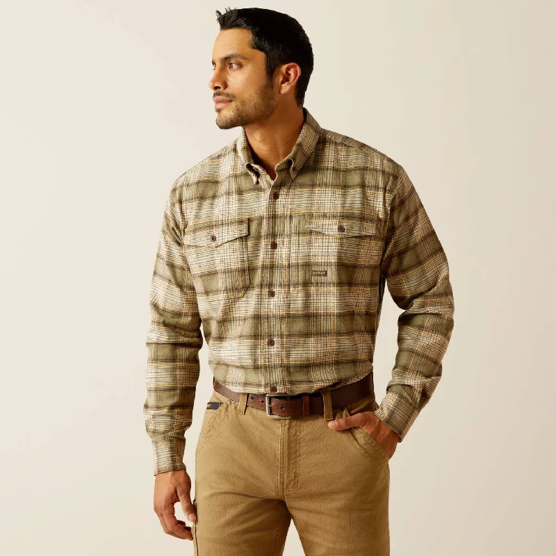 Crew-neck shirt Ariat Men's Rebar Flannel DuraStretch™ Button-Down Work Shirt