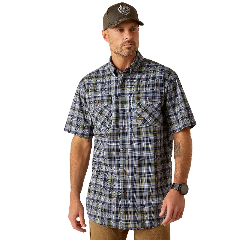 Retro shirt Ariat Men's Rebar Made Tough DuraStretch Short Sleeve Work Shirt