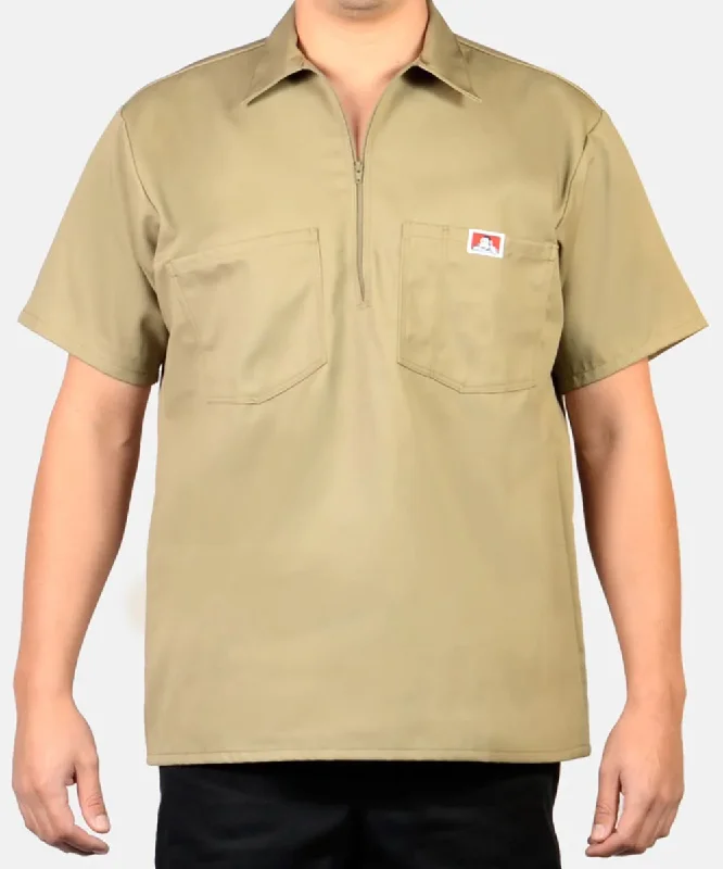 Sleeveless shirt Ben Davis Short Sleeve Half-Zip Work Shirt - Khaki