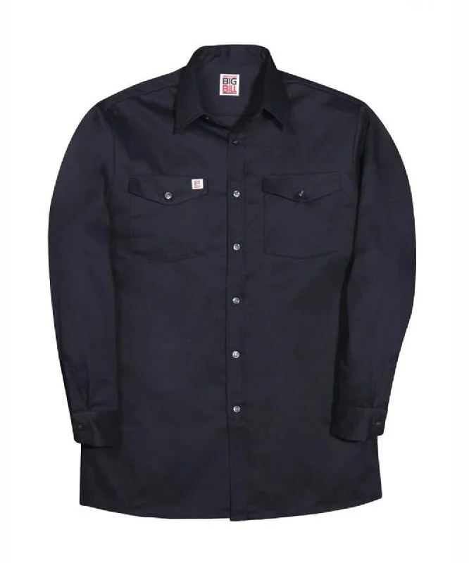 Sporty shirt Big Bill Men’s Premium Cotton Work Shirt - Navy