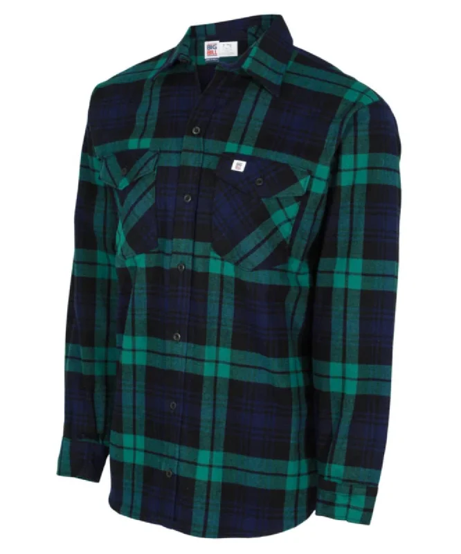 Designer blouse  Big Bill Men’s Premium Flannel Work Shirt - Green and Blue Plaid