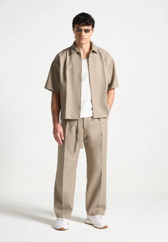 Boxy shirt Boxy Shirt with Crease - Beige