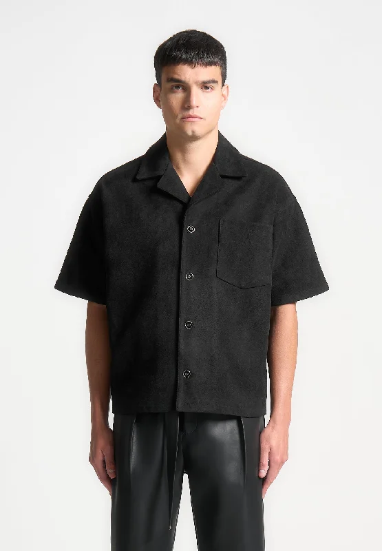 Modern shirt Boxy Suede Shirt - Black