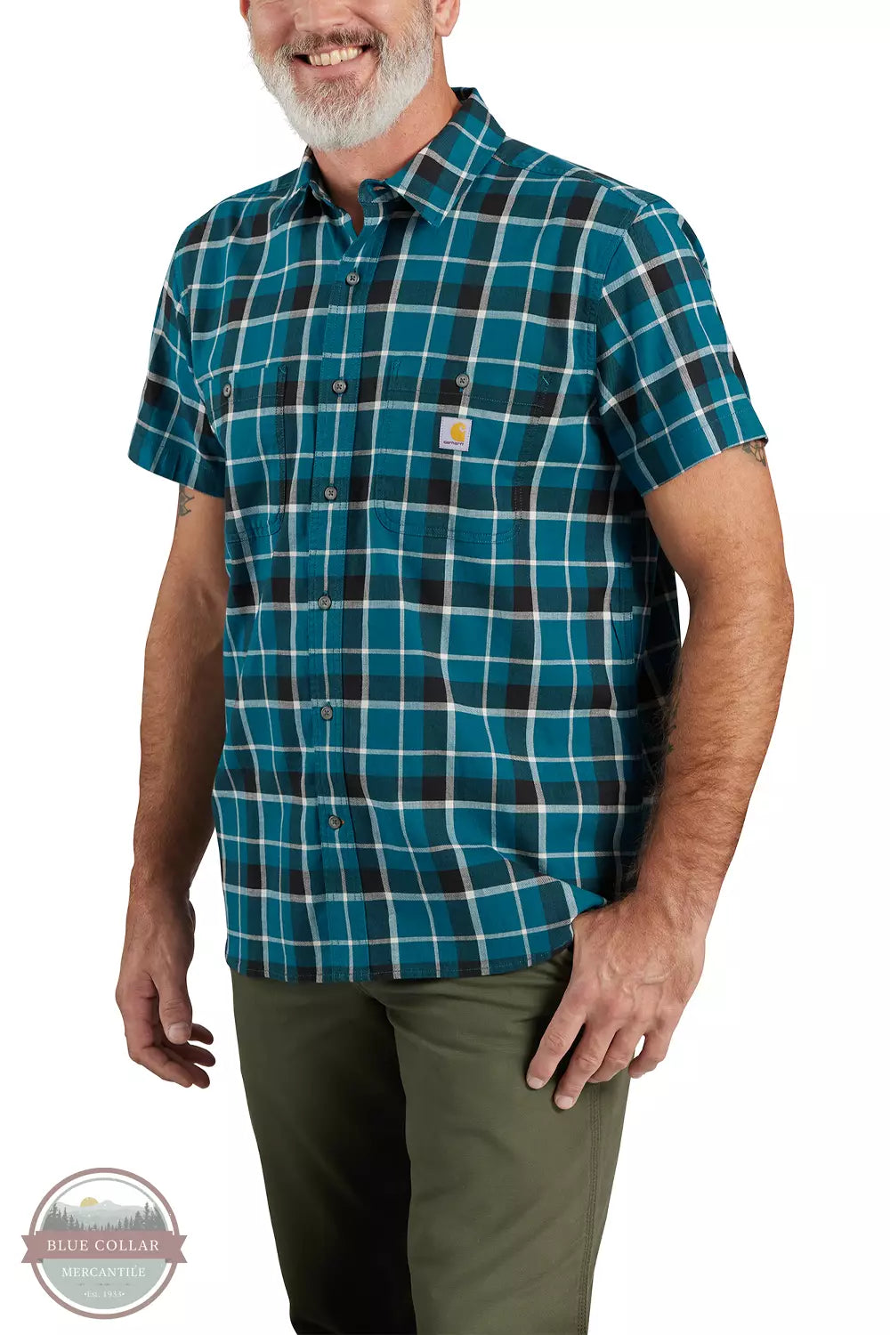 Faded shirt 106139 Rugged Flex Relaxed Fit Lightweight Short Sleeve Plaid Shirt