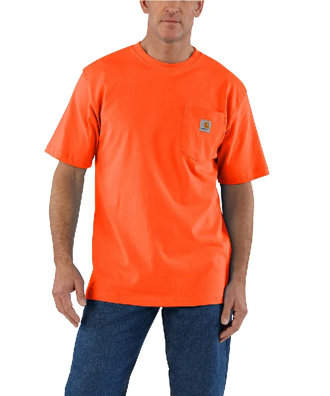 Custom shirt Carhartt K87 Workwear Pocket T-Shirt - Bright Orange