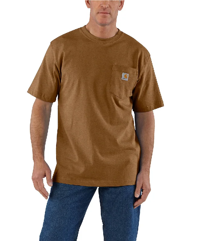 Wrap shirt Carhartt K87 Workwear Pocket T-Shirt - Oiled Walnut Heather