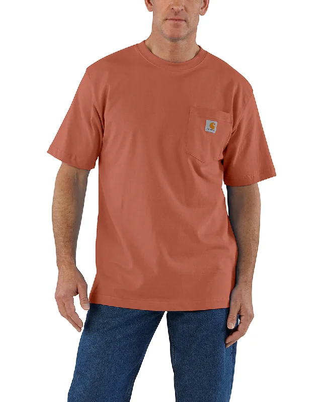 Casual button-up Carhartt K87 Workwear Pocket T-Shirt - Terracotta