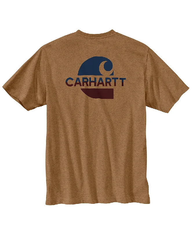 Cold-shoulder shirt Carhartt Loose Fit "C" Logo Pocket T-shirt - Oiled Walnut Heather