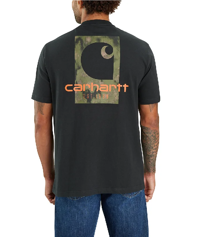 Plain shirt Carhartt Loose Fit Camo Logo Graphic Pocket T-shirt - Black