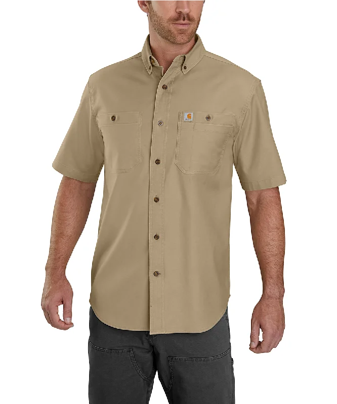 Chino shirt Carhartt Men's Rugged Flex Rigby Short Sleeve Work Shirt - Dark Khaki