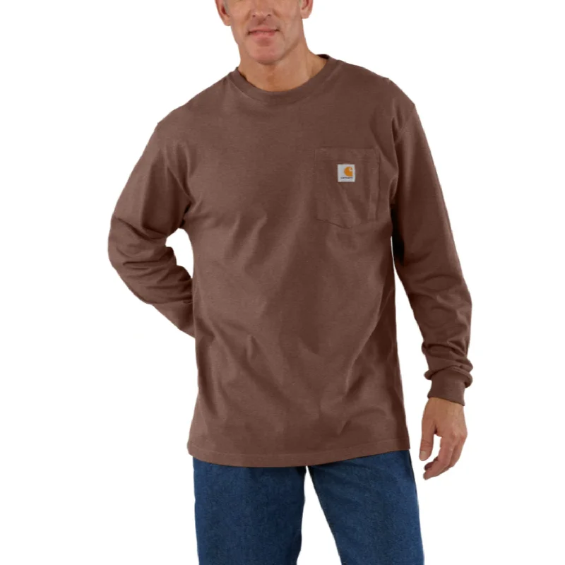 Chino shirt Carhartt Men's Long Sleeve Pocket T-Shirt_Mocha Heather