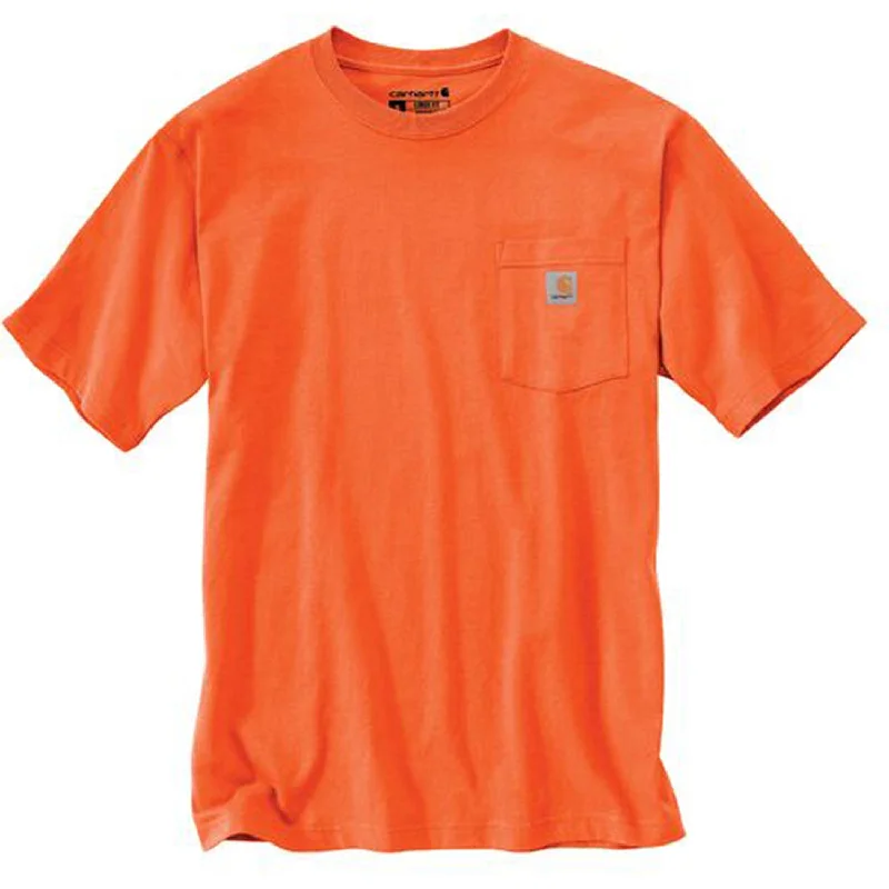 Button-front shirt Carhartt Men's Short Sleeve Pocket T-Shirt_Brite Orange