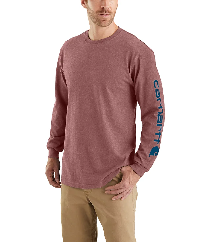 Sleeveless shirt Carhartt Signature Sleeve Logo Long-Sleeve T-Shirt - Apple Butter Heather