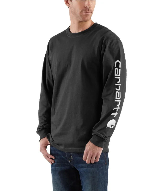 Houndstooth shirt Carhartt Signature Sleeve Logo Long-Sleeve T-Shirt - Black