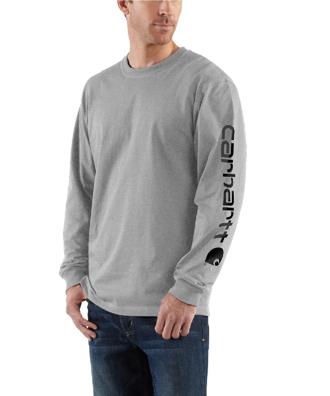 Crew shirt Carhartt Signature Sleeve Logo Long-Sleeve T-Shirt - Heather Grey