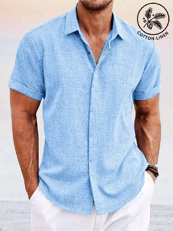 Stretch-fit shirt Casual Cotton Linen Shirt