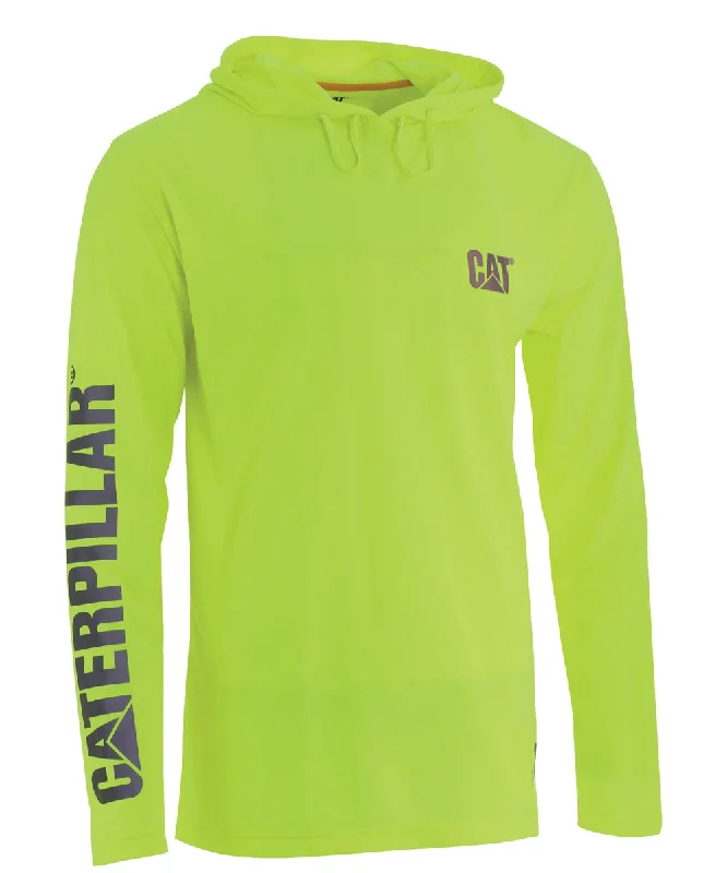 Stretch-fit shirt CAT Hi-Vis UPF Hooded Banner Long Sleeve T-shirt - Bright Yellow