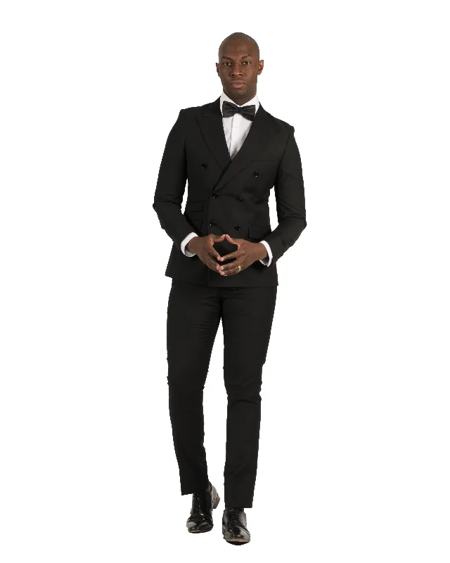 Double-breasted Fabio Fabrinni Double breast Black Slim Fit Suit FF6DB-1230 BLACK