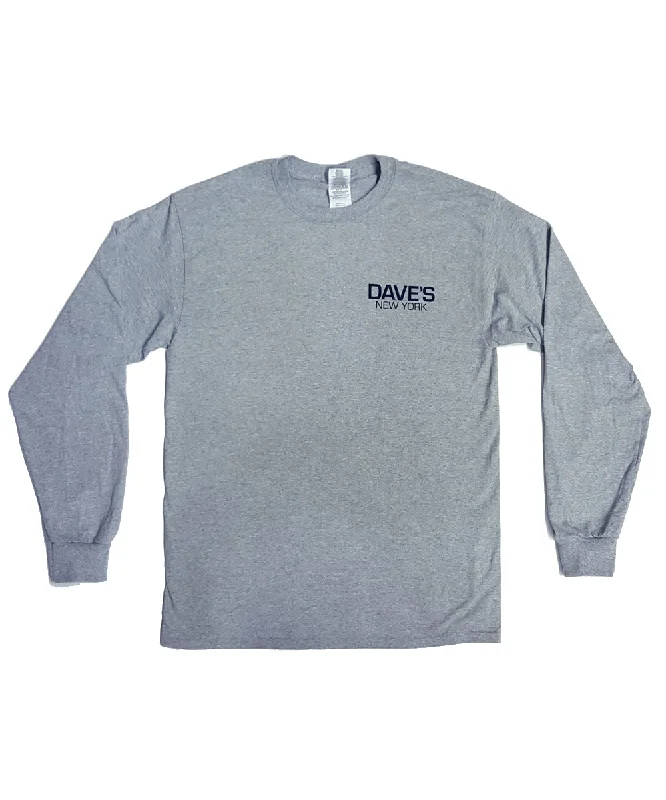 Stretch-fit shirt Dave’s New York Work Logo Long Sleeve T-Shirt - Heather Grey