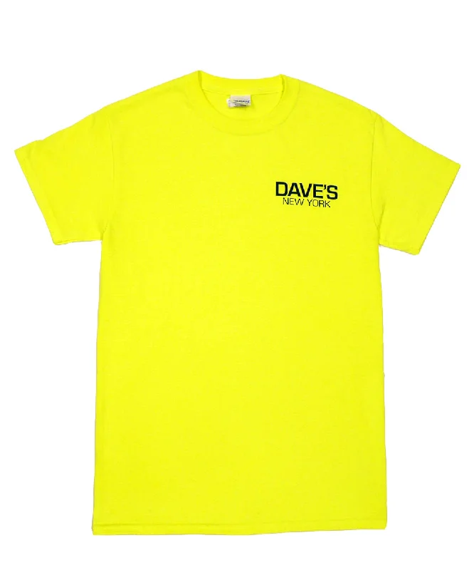 Cold-shoulder shirt Dave’s New York Work Logo Short Sleeve T-Shirt - Bright Lime