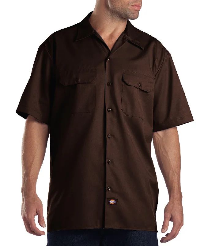 Relaxed fit shirt Dickies Short Sleeve Work Shirt - Dark Brown