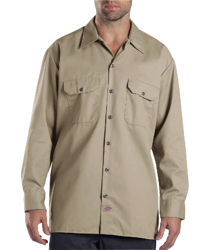 Jacquard shirt Dickies Long Sleeve Work Shirt - Khaki