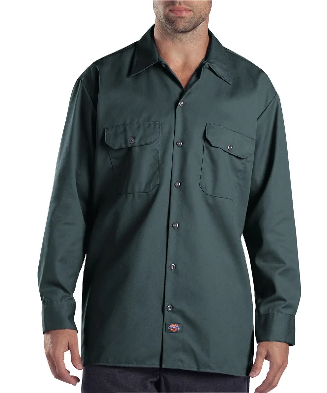 Retro shirt Dickies Long Sleeve Work Shirt - Lincoln Green