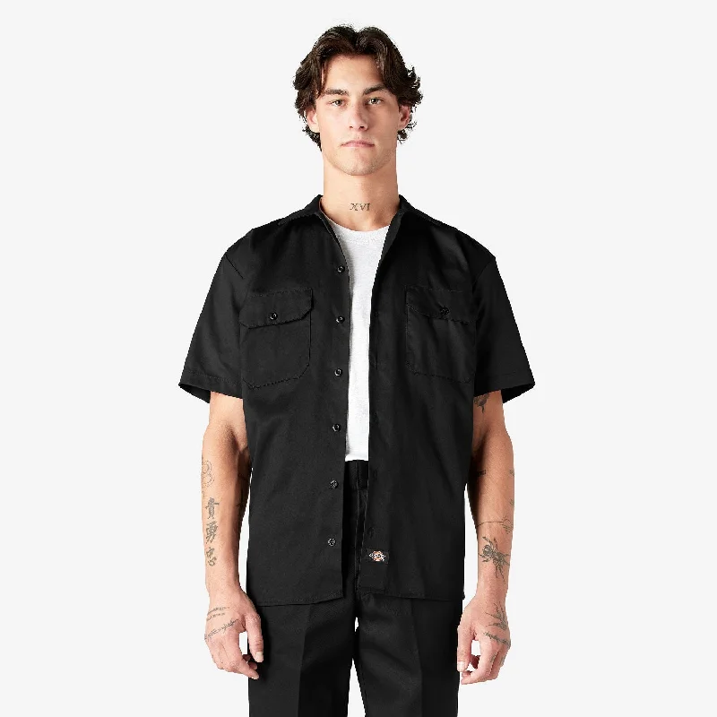 Casual button-up Dickies Men's Short Sleeve Work Shirt_Black