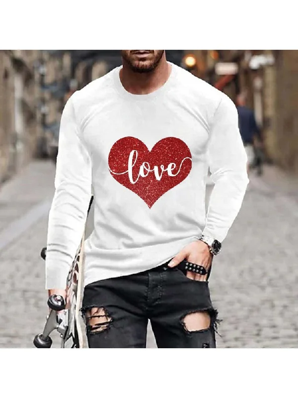 Tartan shirt Heart Print Loose Men's Tee