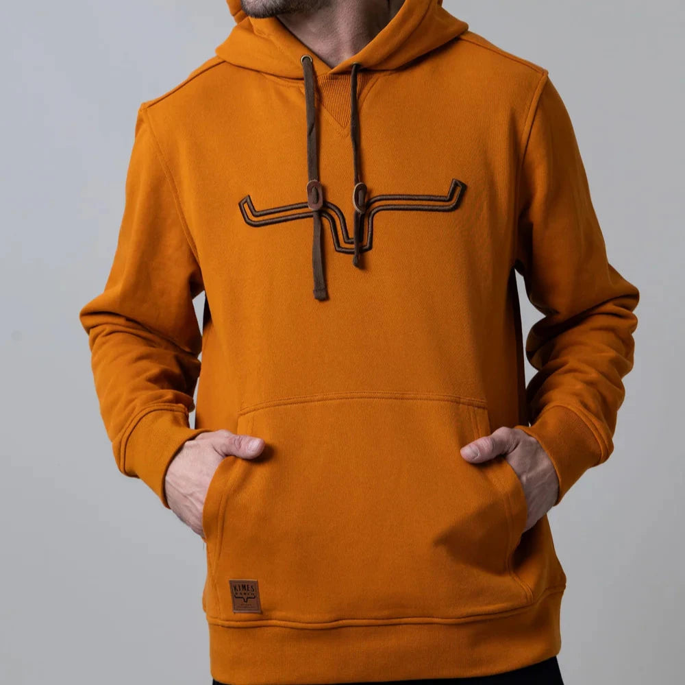 Boyfriend shirt Kimes Ranch Men's Fast Talker Hoodie in Burnt Orange