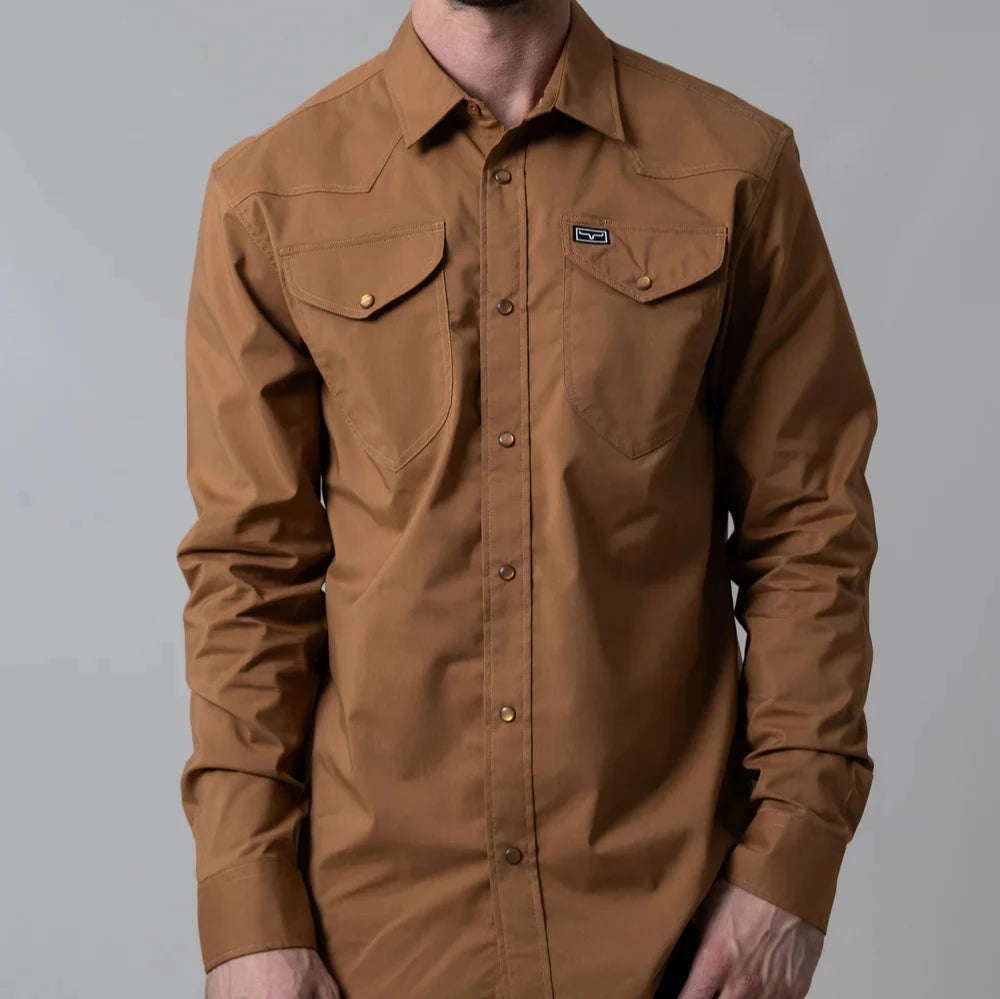 Boxy shirt Kimes Ranch Men's L/S Blackout Western Snap Shirt in Brown