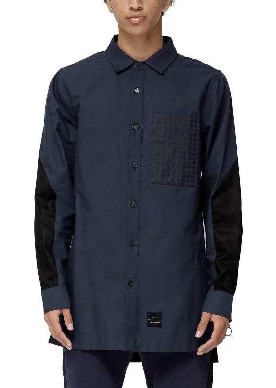 Designer shirt Konus Men's Oversize Houndstooth Button Up In Navy