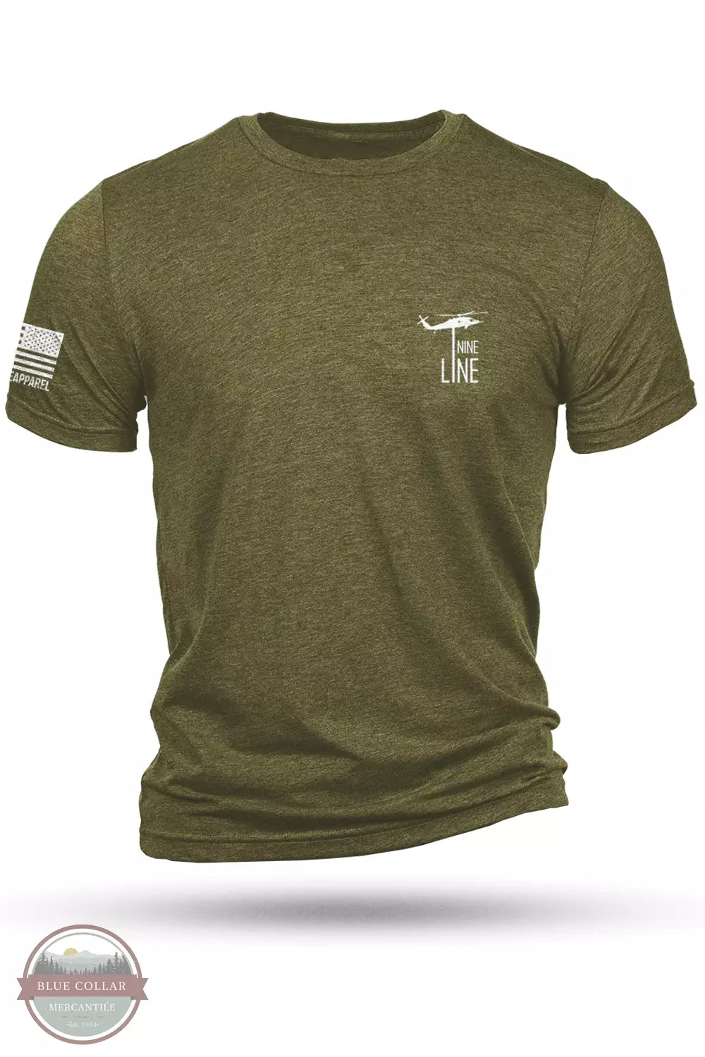 Camo shirt BASIC-TSTRI-OLIVETRIBLEND Core Drop Line Short Sleeve T-Shirt