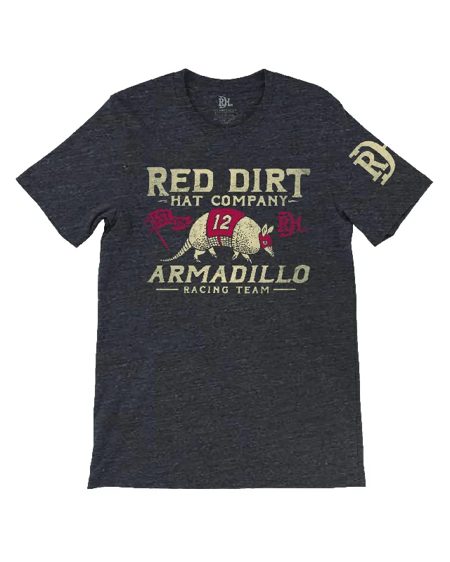 Sport shirt Red Dirt Hat Co. "Dillo Racing Flag" T-Shirt in Heather Black