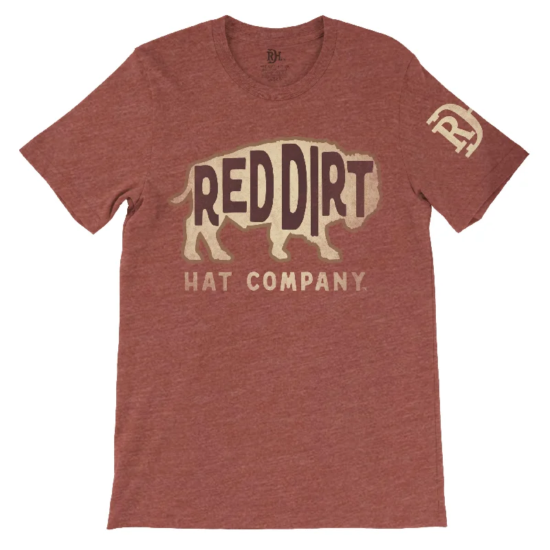 Casual button-up Red Dirt Hat Co. "The Original" T-Shirt in Heather Clay