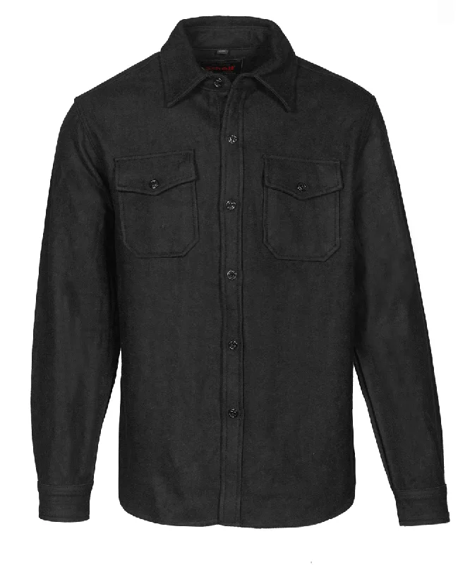 Workwear shirt Schott NYC Men’s CPO Wool Shirt - Black