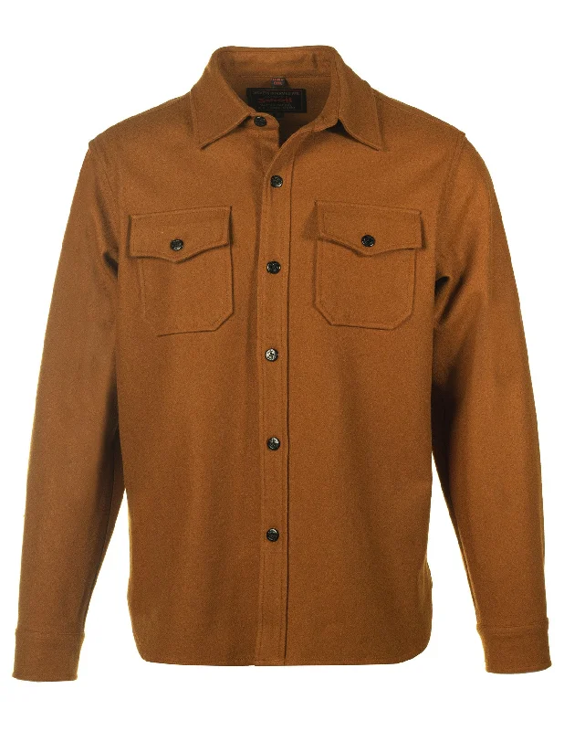 Hip-hop shirt Schott NYC Men’s CPO Wool Shirt - Coyote Brown