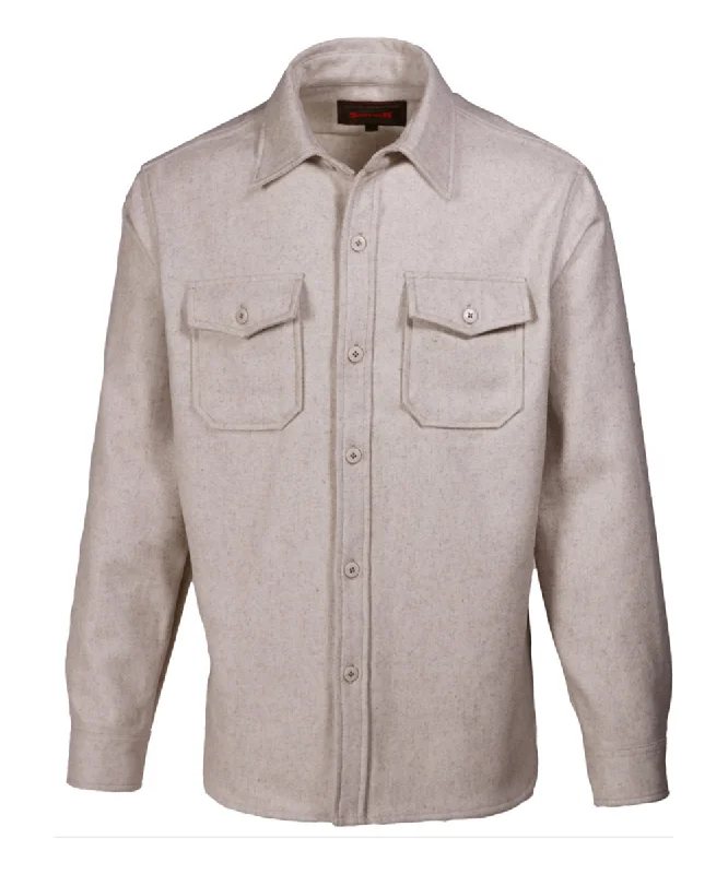 Modern shirt Schott NYC Men’s CPO Wool Shirt - Oatmeal