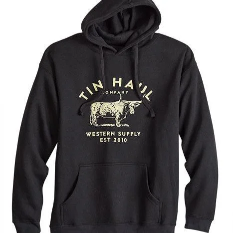 Formal shirt  Tin Haul Men's Longhorn Logo Hoodie in Black